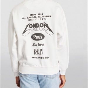 Anine Bing white ramona tour sweatshirt